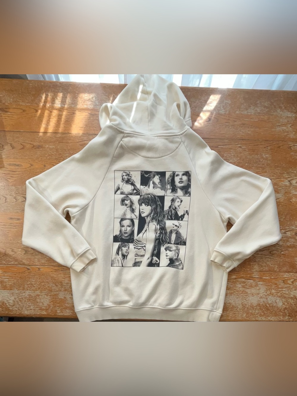 Taylor Swift Eras Tour Official Merch Cream Beige Hoodie Sweatshirt Size Large - Picture 2 of 5